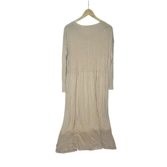 NWT Free People Beach Anytime Midi Long  Sleeve Dress xs in sand - Picture 12 of 15